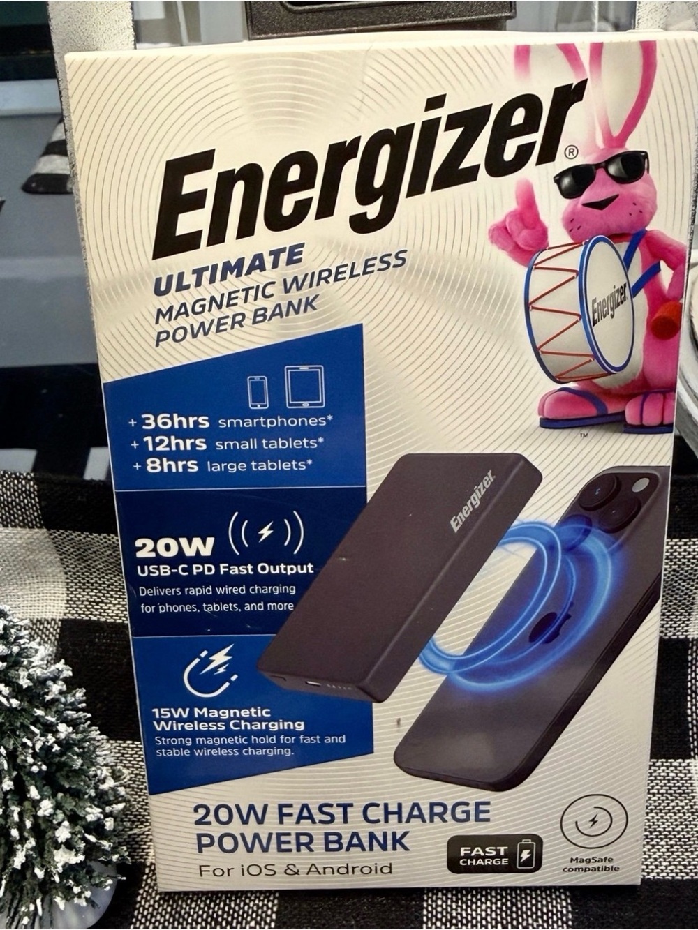 Energizer 20W Fast Charge Magnetic Wireless Power Bank - Black